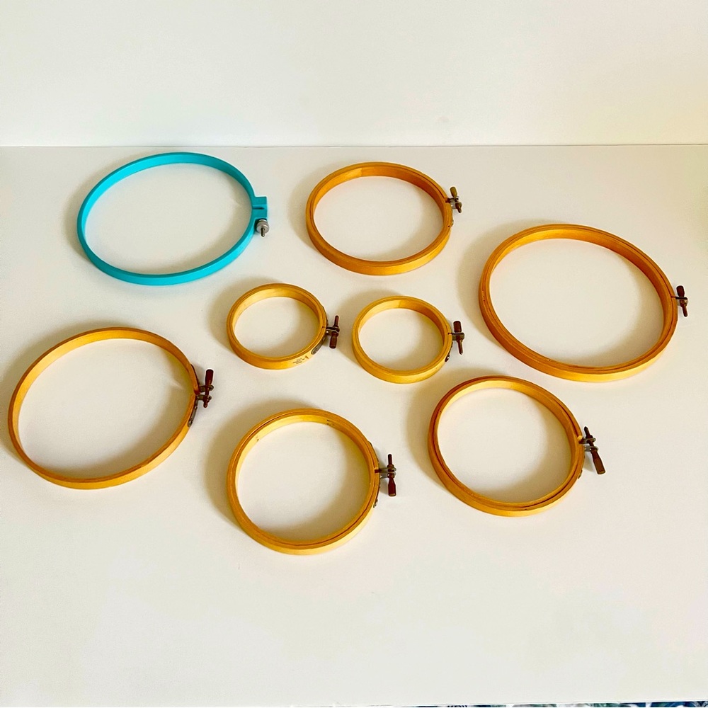 Lot of 8 Embroidery Hoops Various Sizes crafting
